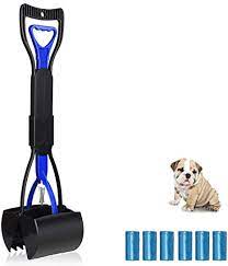 Photo 1 of  Folding Pets Pooper Scooper Set for Dogs with Poop Bags Waste Pick up Best Long Handle Scoop Easy to use Portable and Heavy Duty with Jaw Claw Bin