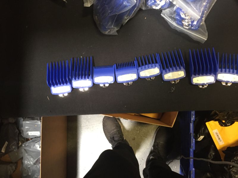 Photo 1 of 2 PK YINKE Clipper Guards Premium for Wahl Clippers Trimmers with Metal Clip - 8 Cutting Lengths from 1/16”to 1”(1.5-25mm) Fits All Full Size Wahl Clippers (pack of 8) (blue)