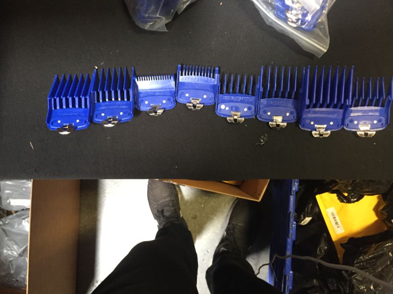 Photo 1 of 2 PK YINKE Clipper Guards Premium for Wahl Clippers Trimmers with Metal Clip - 8 Cutting Lengths from 1/16”to 1”(1.5-25mm) Fits All Full Size Wahl Clippers (pack of 8) (blue)