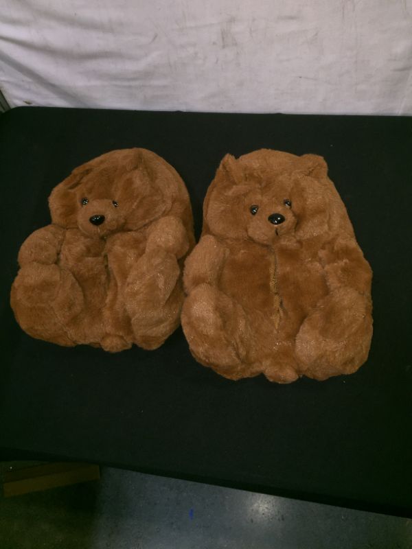 Photo 1 of bear slippers unknown size (possibly 8) 