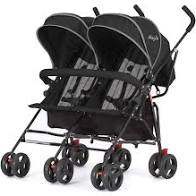 Photo 1 of Dream On Me, Volgo Twin Umbrella Stroller, Black (446-BLK)