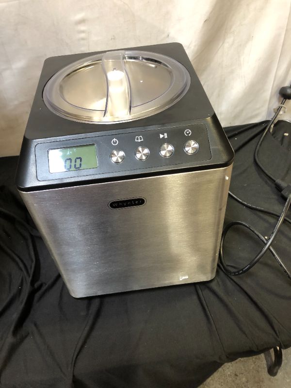 Photo 2 of 2.1 Qt. Stainless Steel Electric Ice Cream Maker with Built-In Timer