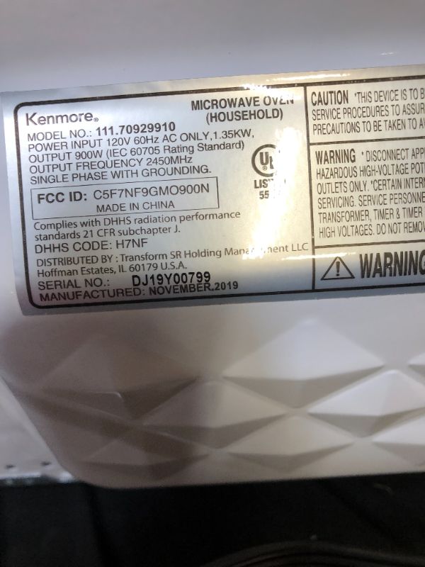 Photo 4 of Kenmore 70929 0.9 cu. ft Small Compact 900 Watts 10 Power Settings, 12 Heating Presets, Removable Turntable, ADA Compliant Countertop Microwave, Black
