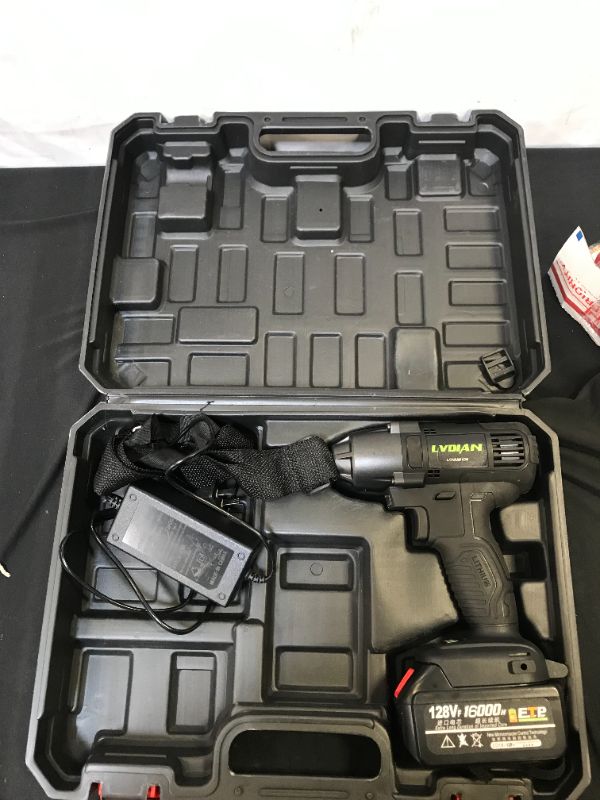 Photo 1 of 128V 16000mAh Waterproof Cordless Impact Wrench with 1 Battery & LED Light Brushless motor 3400 RPM 330Nm Electric Driver Drill Power Tool
