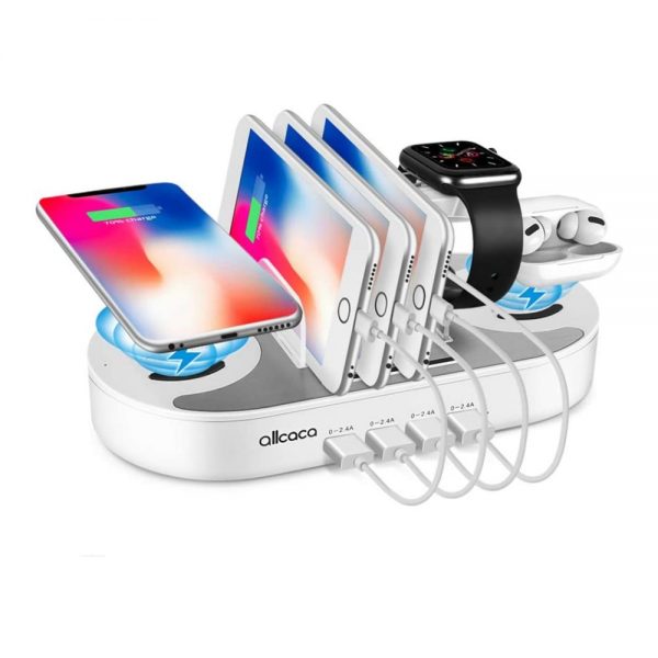 Photo 1 of ALLCACA 10W Fast Charging Station 2 Wireless Charging 4 USB Port