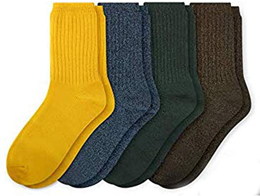 Photo 1 of Again 1231 Men's and Women's Combed Very soft Socks - Basic Standard Colored Casual Crew Socks For Daily Dress 4 Package
