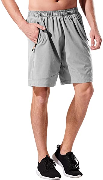 Photo 1 of BIYLACLESEN Men's Workout Running Shorts with Zipper Pockets Quick Dry Lightweight Breathable Gym Shorts SIZE 38
