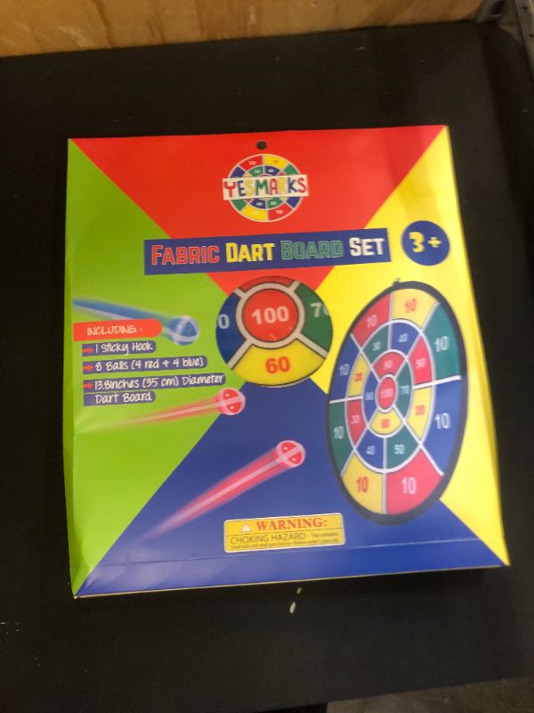 Photo 2 of YESMARKS Kids Game Dart Board Set 8 Sticky Balls and 13.8 Inches (35cm) Dartboard - Safe Dart Game - Gift for Kids - Colorful Box Package