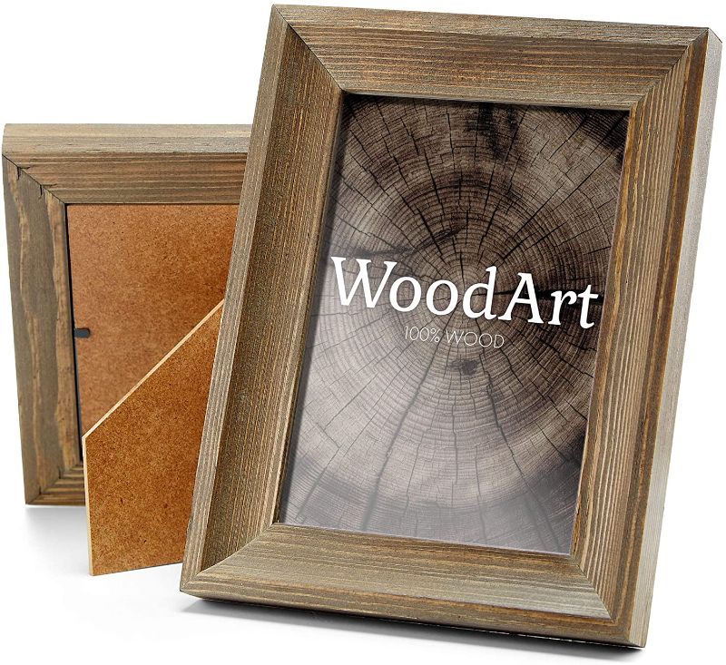 Photo 1 of 
Rustic Wooden Picture Frames 4x6 with Real Glass – Pack of 2 – 100% Natural Eco Distressed Wood – for Table Top and Wall Mounting Display (Weathered Brown)