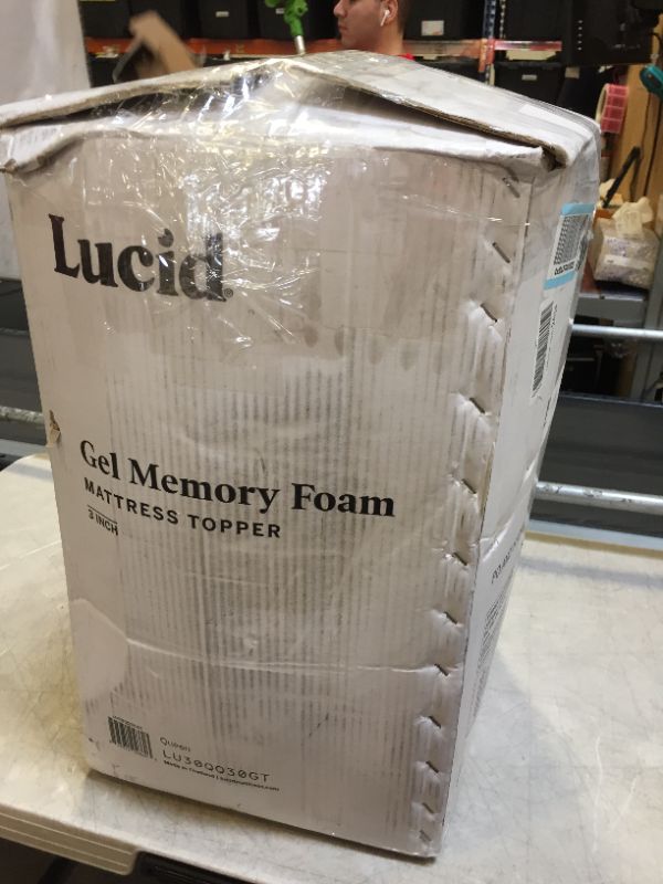 Photo 2 of LUCID 3-inch Ventilated Gel Memory Foam Mattress Topper - Queen
