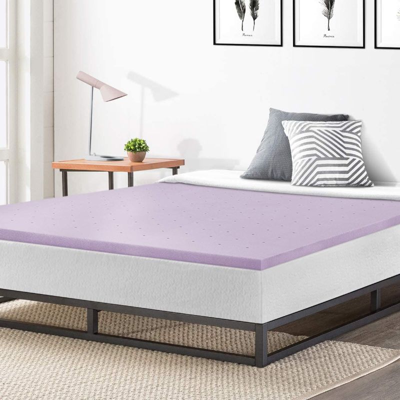 Photo 1 of Best Price Mattress 1.5 Inch Ventilated Memory Foam Mattress Topper, Soothing Lavender Infusion, CertiPUR-US Certified, Twin
