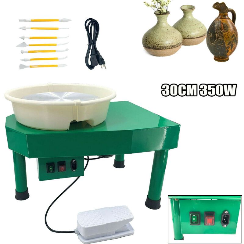 Photo 1 of 30CM 350W High Quality Electric Pottery Wheel Ceramic Drawing Machine Green 110V
