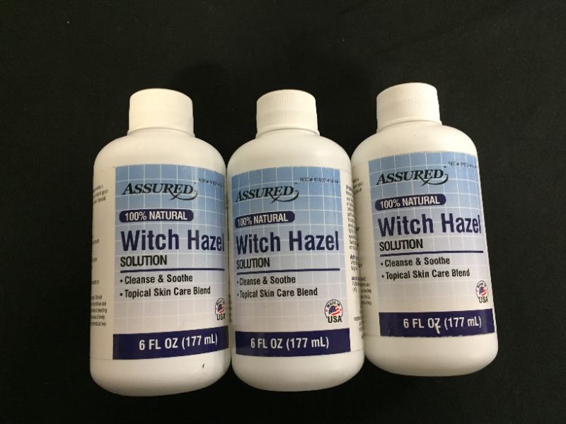 Photo 2 of 3 pack of Assured Assured 100% Natural Witch Hazel Solution, 6 oz. exp 12/2022