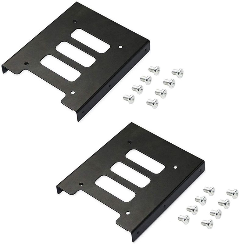 Photo 1 of YOKELLMUX SSD Mounting Bracket 2.5 Inch to 3.5 Inch Internal SSD/HDD Mounting Kit, 2.5" to 3.5" Hard Drive Adapter SSD Bracket Converts (2Pack) AND 1"/25MM CORWN AND RIVE ADAPTER BUSHING FITTINGS FOR 15MM DIAMETER MOTORS AND ROLLER TUBE 4 SET 
