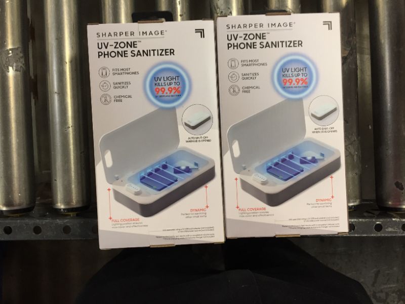 Photo 3 of UV Zone Phone Sanitizer by Sharper Image - Sanitize & Kill Bacteria on Smartphones, iPhone, Android, Air Pods, Credit Cards & More with UV Light 2 PK 
