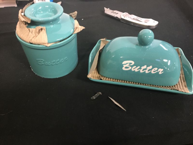 Photo 1 of 2 PC ceramic butter containers 