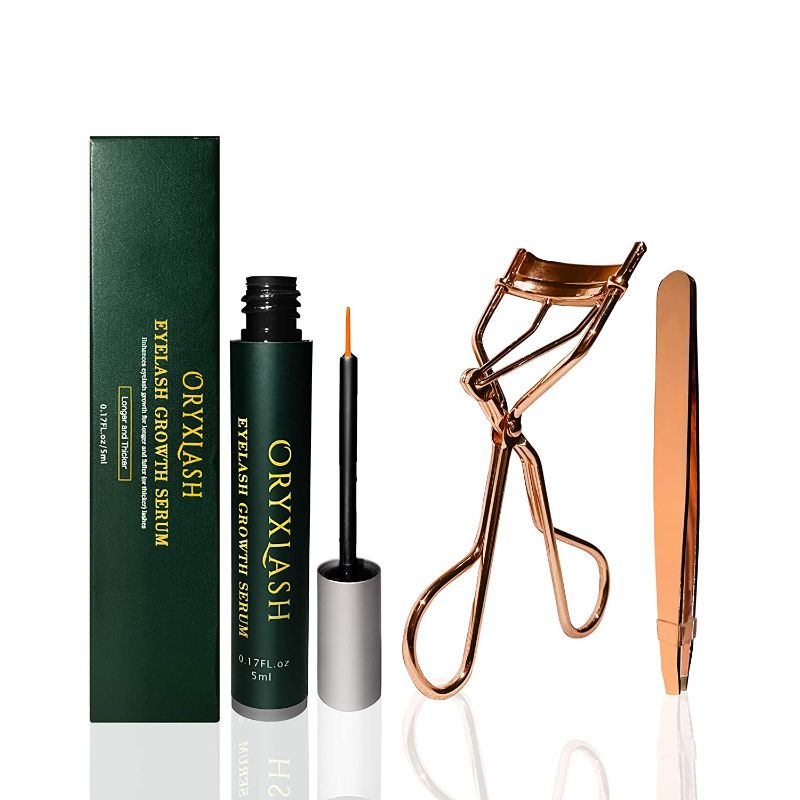 Photo 1 of [ORYXLASH] Eyelash growth Serum 5ml with Lash Curler and Eyebrow Tweezers,Natural Plant Peptides and Nourishing Botanicals,Promote longer Hair,Thicker Hair and Reduce Dry Brittleness
