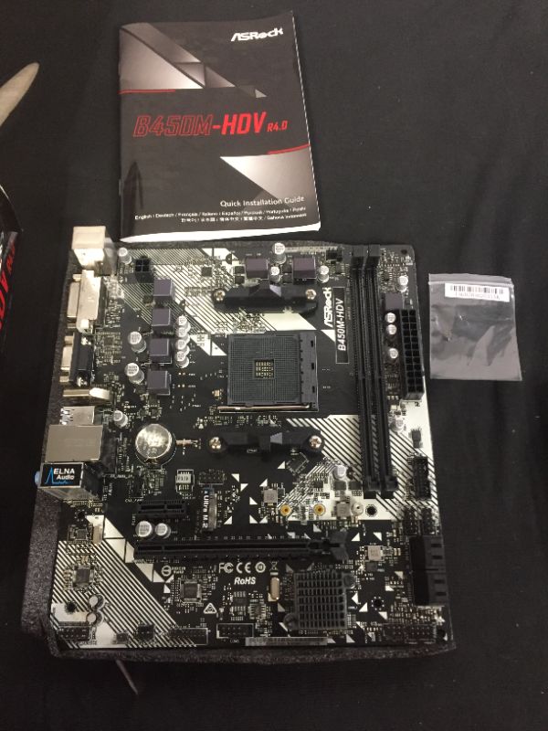 Photo 2 of ASRock B450M-HDV R4.0 AM4 AMD Promontory B450 SATA 6Gb/s Micro ATX AMD Motherboard
