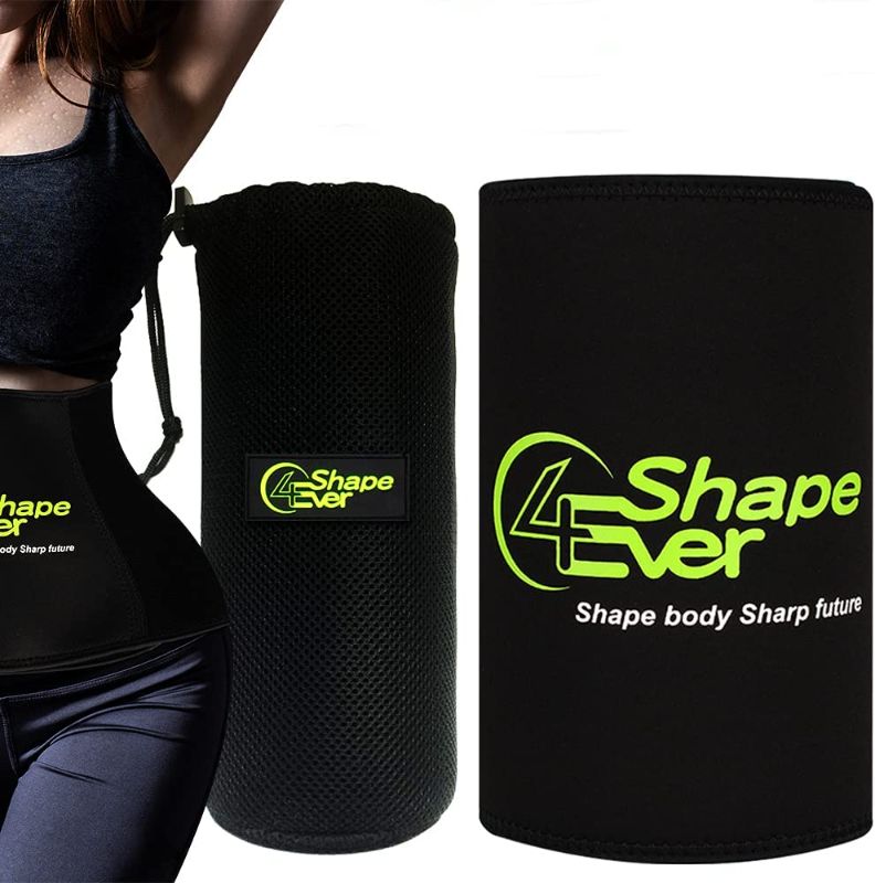 Photo 1 of 4EverShape Waist Trimmer Trainer for Women & Men, Sweat Belt, Neoprene Sweat Wrap for Stomach Sauna Exercise Large