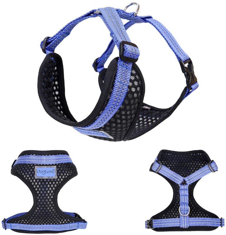 Photo 1 of 2 Pack - DogLemi Breathable Soft Air Mesh Cool Dog Harness Adjustable Neck and Chest Reflective No Pull Puppy Pet Nylon Vest Harness for Small Medium Dogs
