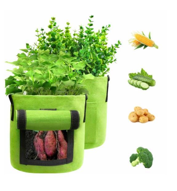 Photo 1 of BAGOKIE Plant Grow Bags, Potato Grow Bags 15 Gallon, Thickened Non-Woven Fabric Planter Bags with Flap & Handles 2 Pack Vegetable Planting Bags Garden Containers Smart Plant Bags Flower Bags Outdoor
