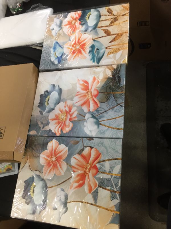 Photo 1 of 3 pack of wall flower art decorations 12x16in