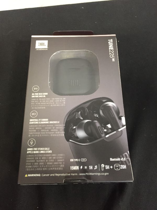 Photo 2 of JBL Tune 225TWS - True Wireless Earbud Headphones - Black ***ORIGNIAL TAPING AND SEALED***