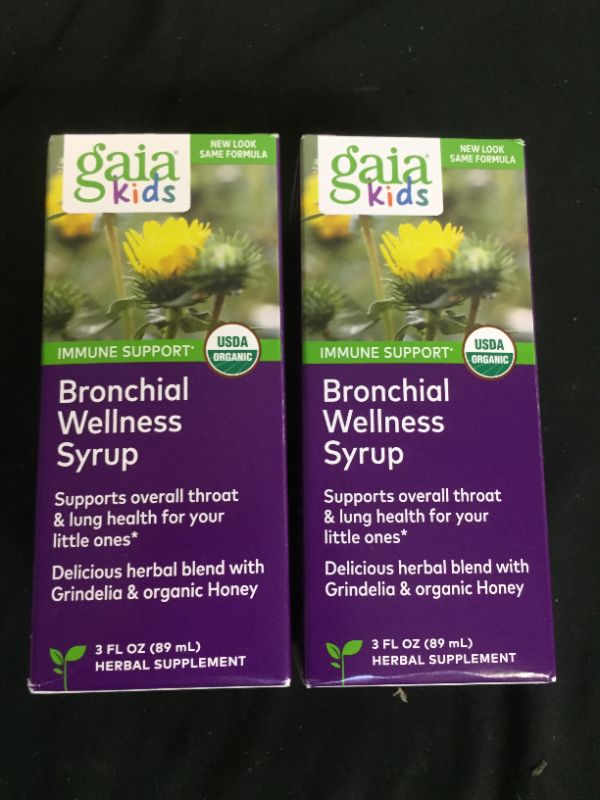 Photo 1 of Bronchial Wellness for Kids with Honey & Lemon 3 Oz by Gaia Herbs 2 Pack Exp Mar 30/22