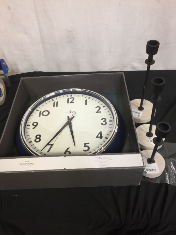 Photo 1 of 14" Schoolhouse Wall Clock - Threshold And Candle Stand  
