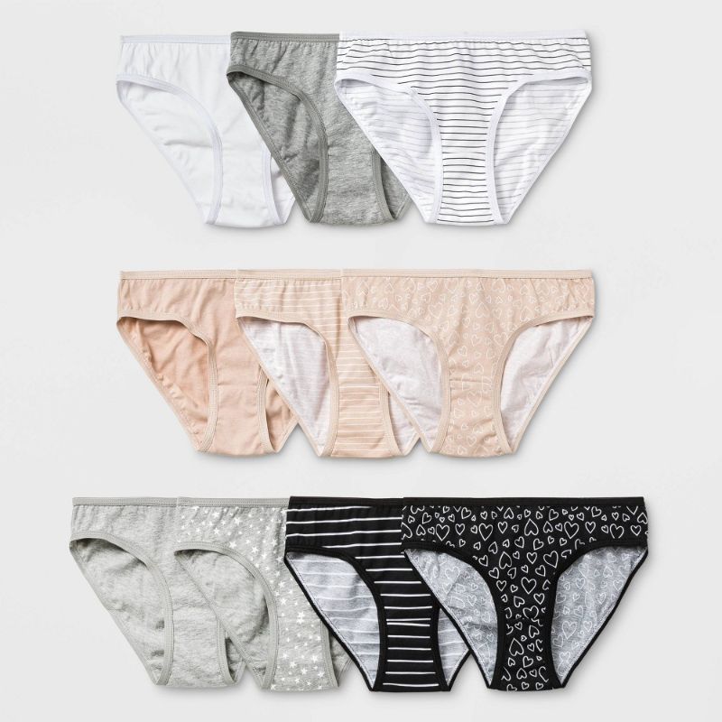 Photo 1 of Girls' 10pk Cotton Bikini - Cat & Jack? Girls' Size 4 And 10pk Days of the Week Cotton Hipster - Cat & Jack™ Size 6