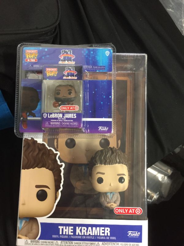 Photo 1 of Funko POP! Moment: Seinfeld - the Kramer on Black Velvet (Target Exclusive) And Space Jam Lebrion James Poctet Pop
