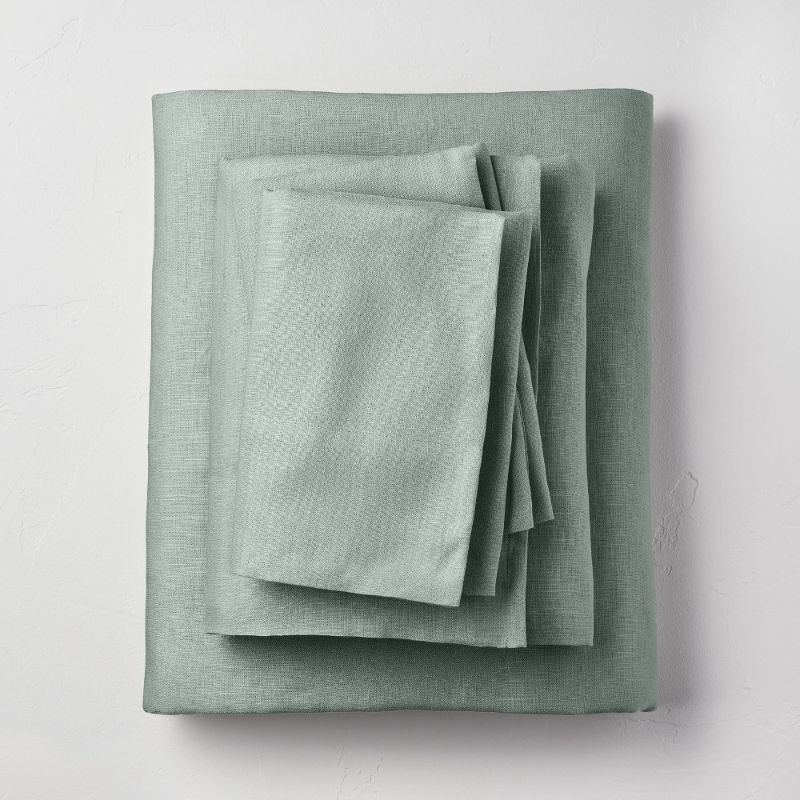 Photo 1 of 100% Washed Linen Solid Sheet Set - Casaluna™ Full 
 