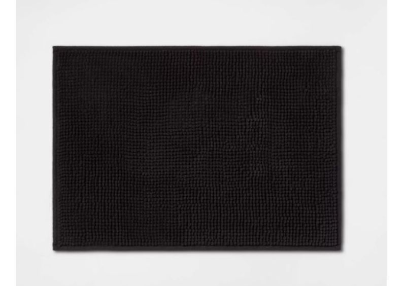 Photo 1 of 2 pack - Everyday Chenille Bath Rug - Room Essentials Black 20"x58" and 17"X24"
