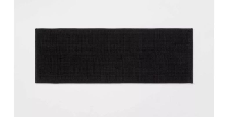 Photo 2 of 2 pack - Everyday Chenille Bath Rug - Room Essentials Black 20"x58" and 17"X24"