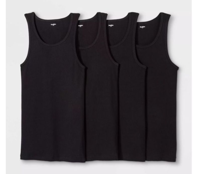 Photo 1 of Men's 4pk Ribbed Tank Top - Goodfellow & Co LARGE 