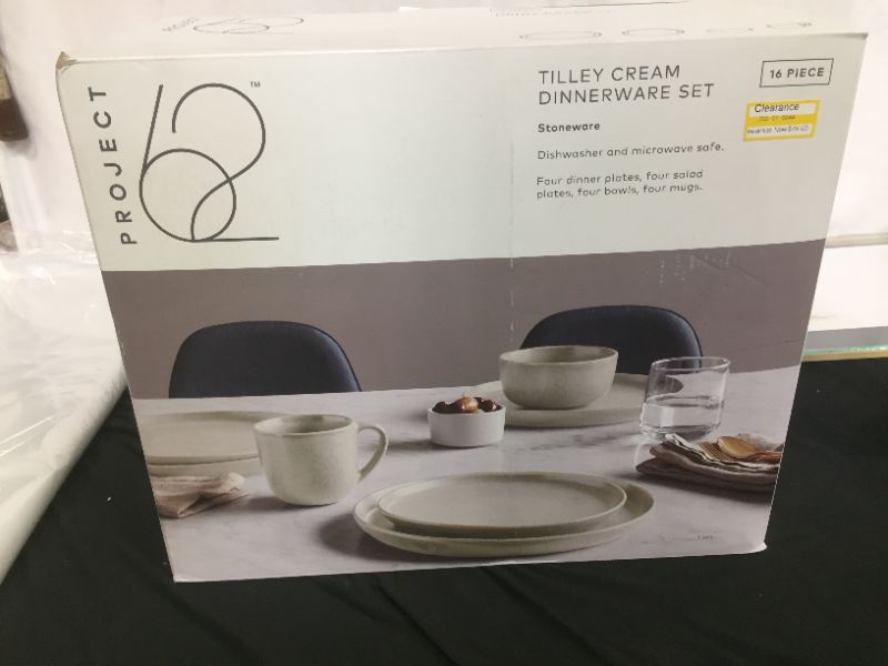 Photo 1 of 16pc Stoneware Tilley Fashion Dinnerware Set White - Project 62