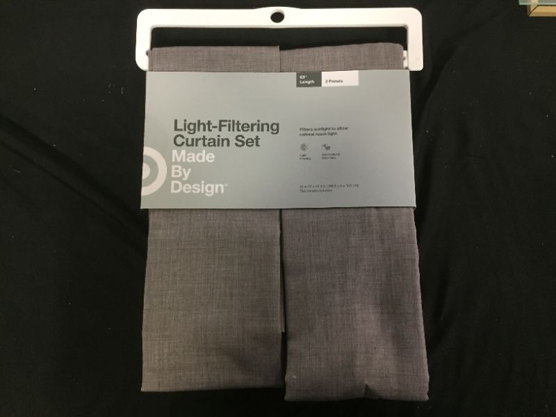 Photo 1 of 2pk 63 Curtain Panels Dark Gray - Made By Design, Grey