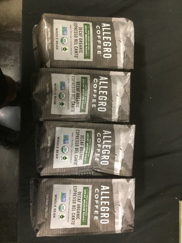 Photo 1 of 4 pack of Allegro Coffee Decaf Organic Espressobel Canto Whole Bean Coffee12 Oz