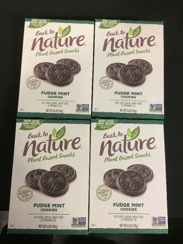 Photo 2 of 4 pack of Back to Nature Plant Based Snacks Fudge Mint Cookies 6.4 oz. Box