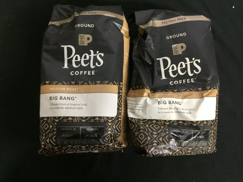 Photo 2 of 2 pack of Peet's Coffee Coffee, Ground, Medium Roast, Big Bang, Peetnik Pack - 18 oz