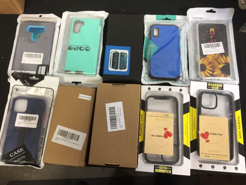 Photo 1 of 10 pack of phone cases, various styles and phone types