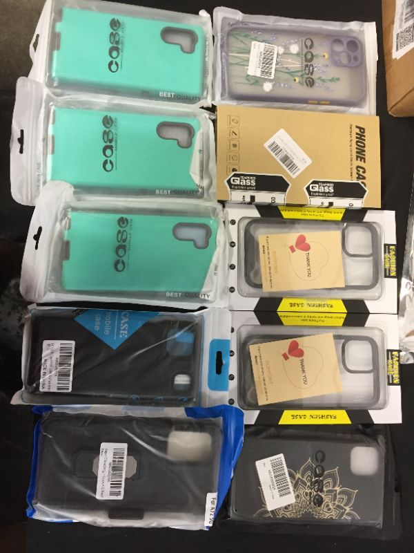 Photo 1 of 10 pack of phone cases, various styles and phone types