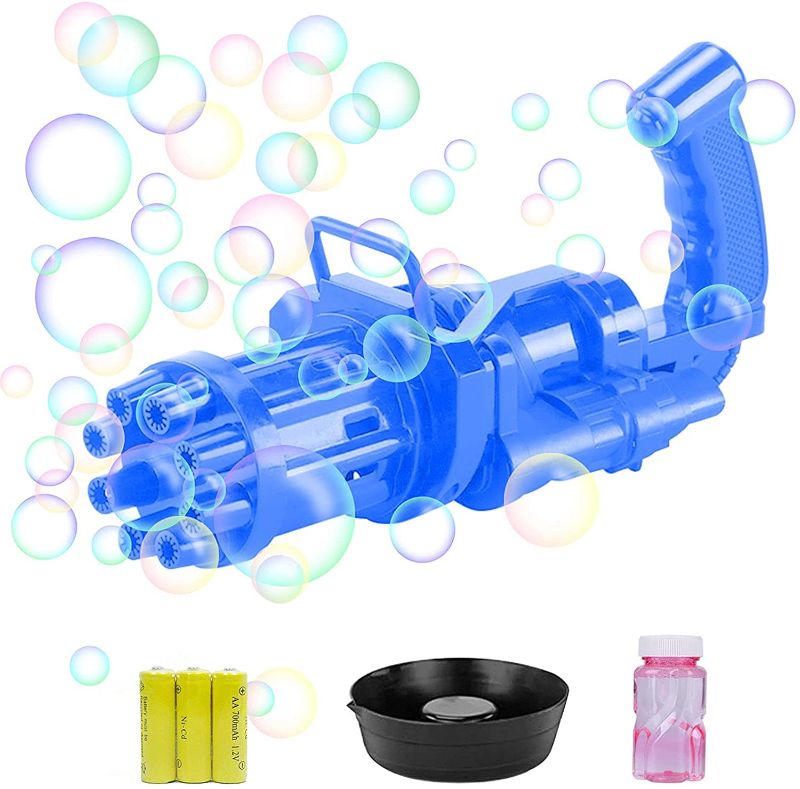 Photo 1 of CFPL-CG Bubble Machine, 8-Hole Huge Amount Automatic Bubble Guns , Advantage Rigging Electric Bubble Gun Toy, New Outdoor Toys for Boys and Girls (Blue)
