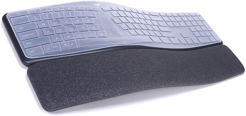 Photo 1 of Keyboard for Logitech Ergo k860 Cover -Logitech K860 Wireless Wave Keyboard Accessories -Ultra Thin Silicone Soft Keyboard Protective Skin---PACK OF 3 