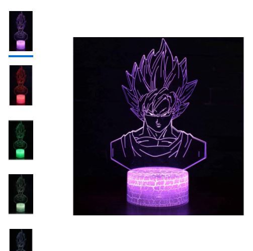 Photo 1 of OIENS Dragon Ball Z Kakarotto Lamp- 3D Led Super Saiyan Son Goku Vegeta Figurines Action - Family Personalized Hot Home Decor - 7 Colors Acrylic Night Light - Child Kids Baby Gifts Toys
