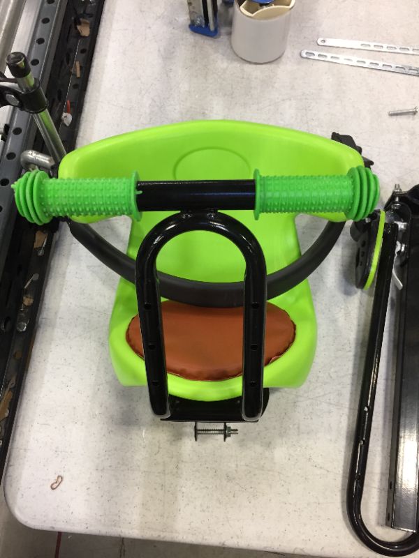 Photo 2 of Bicycle Baby Seat Kids Child Safety Carrier Front Seat Saddle Cushion with Back Rest Foot Pedals - MISSING SCREWS AND NUTS 
