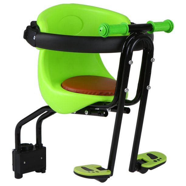 Photo 1 of Bicycle Baby Seat Kids Child Safety Carrier Front Seat Saddle Cushion with Back Rest Foot Pedals - MISSING SCREWS AND NUTS 
