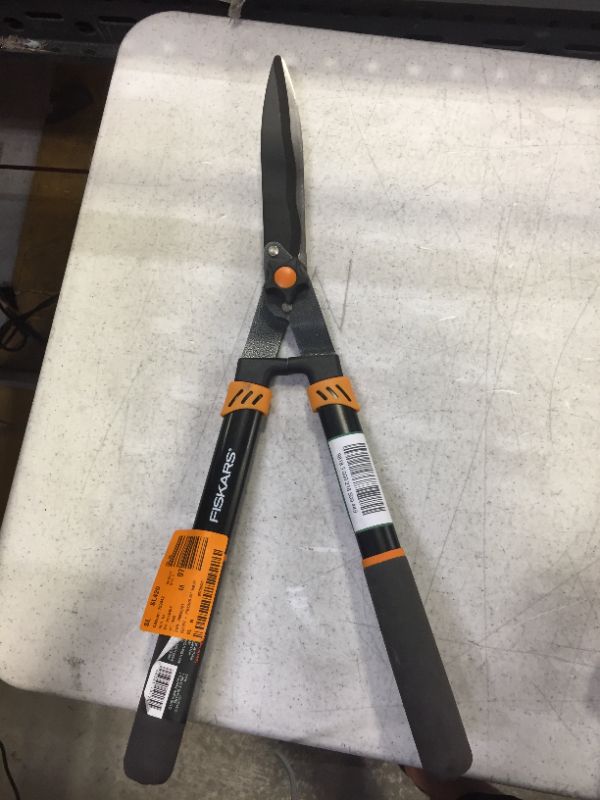Photo 3 of 3/4 in. Cut Capacity Titanium Coated Blade, PowerGear 2 Bypass Pruner And A Fiskars 25 in. Wavy-Blade Hedge Shears with Adjustable Blade