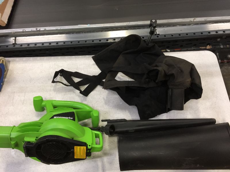 Photo 2 of Greenworks 12 Amp 375 CFM Corded Electric Leaf Blower/Mulcher/Vacuum, 24022