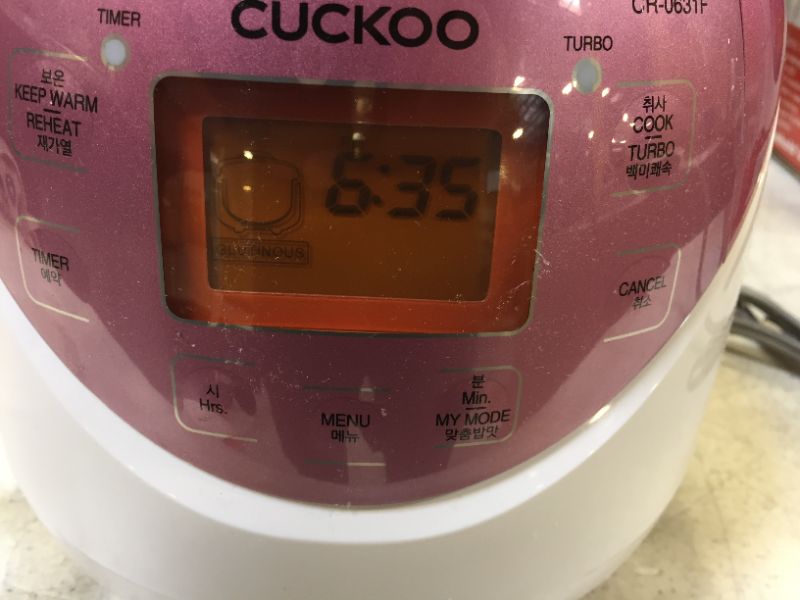 Photo 1 of Cuckoo CR-0631F 6 Cup Electric Heating Rice Cooker, 110v, Pink